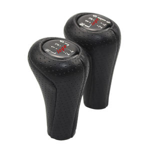 Poignée de levier de vitesses en cuir perforé pour BMW 5 6 vitesses, ergonomique, logo personnalisé - Product Image 1