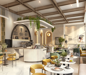 Hiện đại brutalist cà phê cửa hàng thiết kế nội thất kính hiển thị tủ với thiết kế miễn phí cửa hàng thanh đồ nội thất quán cà phê truy cập - Product Image 3