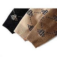 Pull en maille jacquard épais et respirant pour homme FNJIA, nouvelle collection hiver, avec empiècements en fourrure de lapin sur le devant