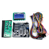 Kit DIY Mini Grue d'Arcade 30cm avec Lumières Colorées, Boutons Joystick, Monnayeur, Carte de Jeu Anglaise, Maison de Poupée Jouet pour Métal