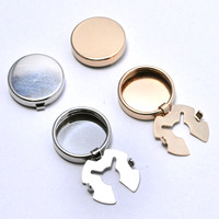 Alas Kancing Manset Bulat 17mm, Bahan Kuningan Poles Lapis Emas/Perak, Aksesoris Kemeja DIY, Grosir