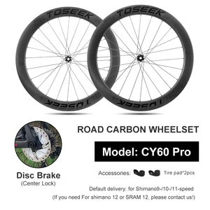 Juego <span class=keywords><strong>de</strong></span> Ruedas para <span class=keywords><strong>Bicicleta</strong></span> <span class=keywords><strong>de</strong></span> Carretera TOSEEK 700C <span class=keywords><strong>de</strong></span> Fibra <span class=keywords><strong>de</strong></span> Carbono, Tipo Clincher, <span class=keywords><strong>de</strong></span> Fábrica, 28 mm <span class=keywords><strong>de</strong></span> Ancho, 38/50/60 mm, Patrón <span class=keywords><strong>de</strong></span> Radios Rectos, Tubeless Ready, 24 - Product Image 3