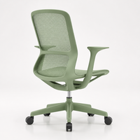 Chaise ergonomique moderne pivotante à dossier moyen, réglable, en plastique durable, avec accoudoirs fixes, légère, en maille, pour hôtel et bureau