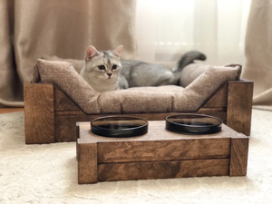 Wooden Cat Dog <strong>Bed</strong> Elevated <strong>Pet</strong> <strong>Bed</strong> Furniture Wood Dog <strong>Bed</strong> Frame - Product Image 5