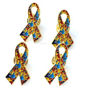 Pins de esmalte de hierro para la concienciación sobre el VIH - Insignias plateadas grabadas y talladas para la defensa y campañas contra el SIDA - Product Image 6
