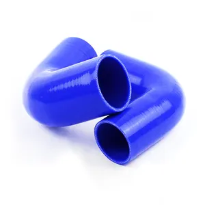 76mm 3 "ID 4 plis Silicone renforcé 90 degrés Coupleur Tuyau Bleu