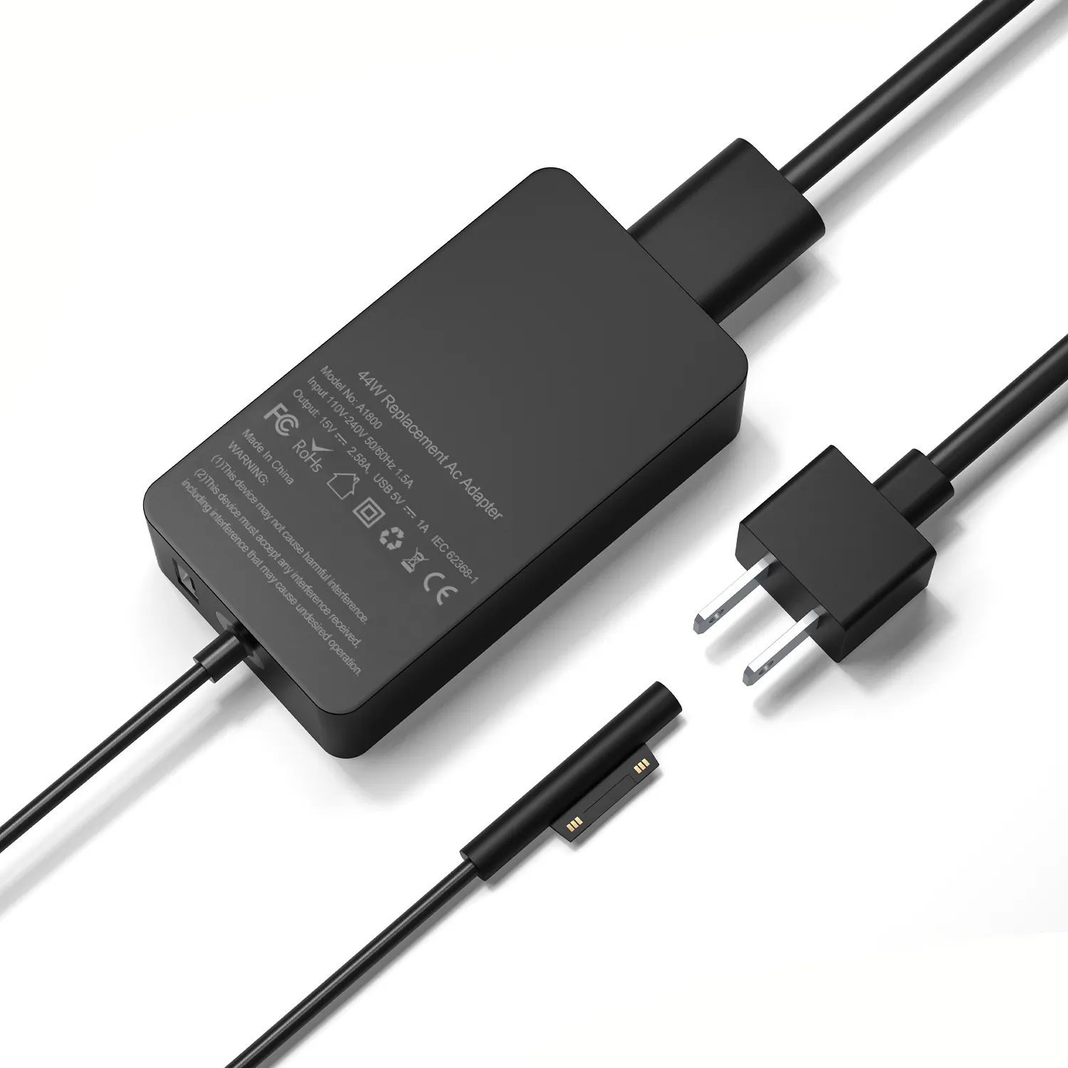 Cargador de superficie para Microsoft Surface Pro, fuente de alimentación de 44W, 15V, 2.58A, adaptador de CA, 3/4/5/6/7, productos de fábrica 1800