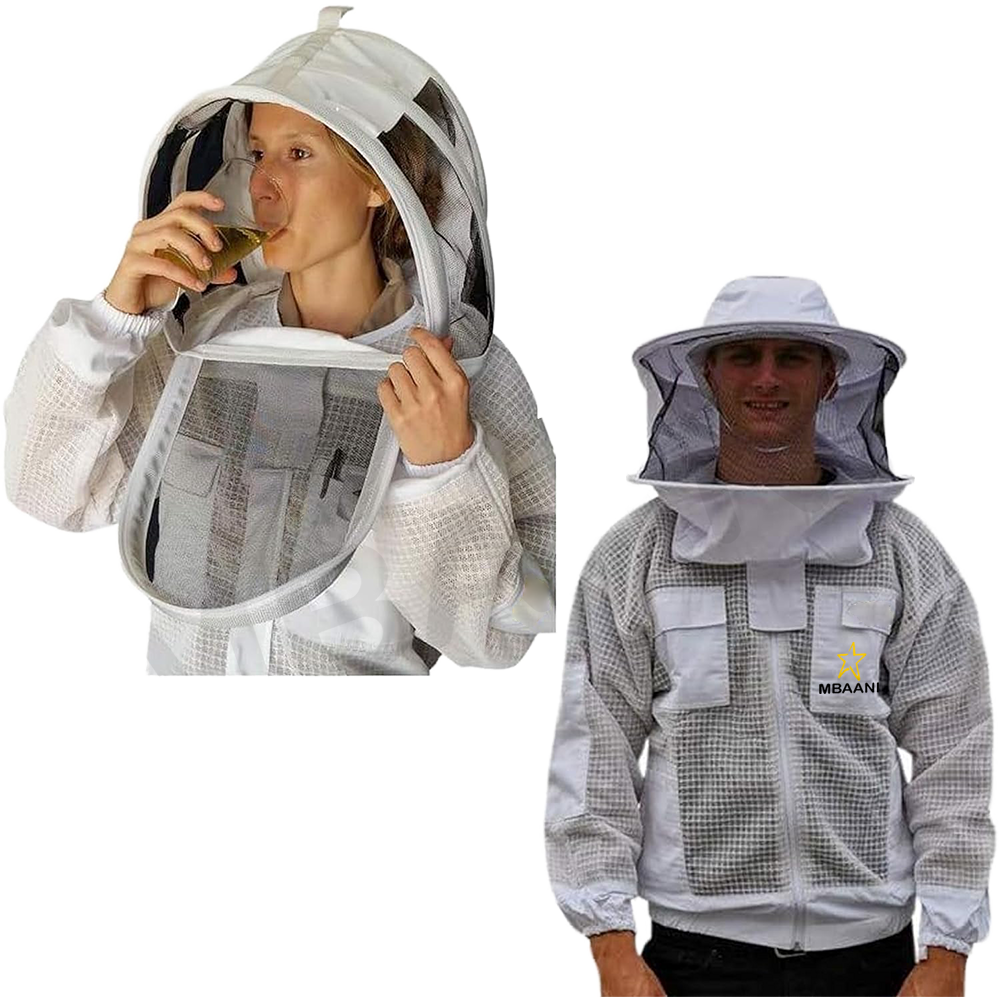 Forest Beekeeping Suit - Pro-Max 3 Layer Ventilated Bee Suit With Clear Veil (Small)