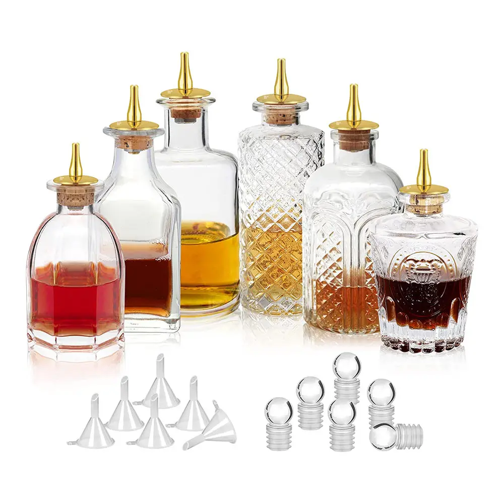 Ensemble de bouteilles en verre pour Cocktail, bouteilles décoratives, parfaites pour barman, Bar, maison