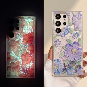 Funda Luminosa para Teléfono Móvil con Diseño de Flores en Pintura al Óleo y Efecto de Arena Movediza para Samsung S24 S23 Ultra S22 S21 Note20 A13 <span class=keywords><strong>A32</strong></span> A50 <span class=keywords><strong>A51</strong></span> - Product Image 5
