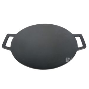 Padella Rotonda <span class=keywords><strong>in</strong></span> Ghisa con Manici, Robusta e Pretrattata, per <span class=keywords><strong>Pizza</strong></span>, Crêpes, Barbecue, Campeggio all'Aperto - Product Image 4