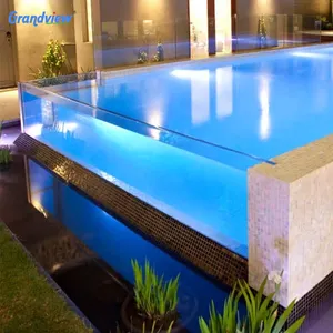 Swimming Pool Acrylic Sheet Thick Panel Both Sides Covered by PE Film or Craft Paper High Surface Hardness & Glossy 01 20 Years