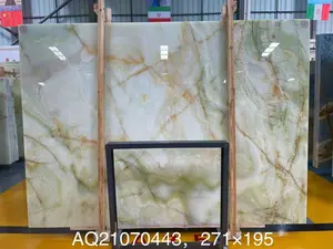 Luxury Marble Afghanistan Green Jade Stone Transparent Green Onyx For Table Top