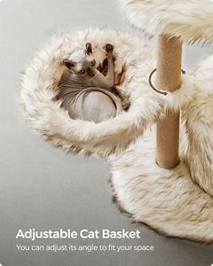 <span class=keywords><strong>Feandrea</strong></span> Condo pour chat de luxe de 48,4 pouces avec poteau à gratter, perchoir, tour à chat moderne, arbre à chat en bois - Product Image 5