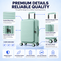 Valise à roulettes rigide légère personnalisée OEM avec poche avant, port USB et protection anti-rayures en PC pour marque