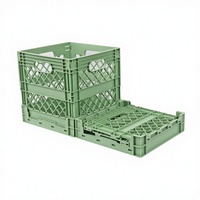 Caisse à fruits pliable Huidu 600x400x150mm |   Panier à légumes pliable de qualité alimentaire |   Bac de manutention agricole ventilé en plastique