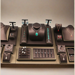 ชุดเครื่องประดับหนัง PU สำหรับร้านค้าหรูหราชุดเครื่องประดับหน้าต่างร้านเครื่องประดับตามสั่ง - Product Image 2