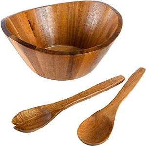 Cuenco ligero de madera de acacia para ensalada, cuenco para fruta, cuenco de mezcla, <span class=keywords><strong>12</strong></span> pulgadas - Product Image 2