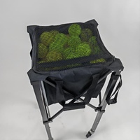Panier de trémie de balle de tennis portable, chariot de balle de tennis léger, caddie de pickleball de balle de tennis de baseball à roues en alliage d'aluminium