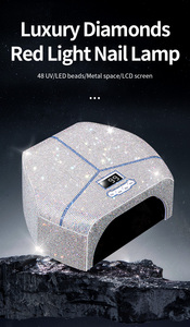 โคมไฟยูวี LED 180W ระดับมืออาชีพพร้อมเครื่องเป่าเล็บ48เม็ดดีไซน์เพชรสุดหรูสำหรับร้านเสริมสวย/บ้านเจลขัดเงาบ่ม - Product Image 4