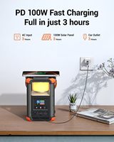 Station de charge LED pour camping 236,8 Wh, charge sans fil PD100W, batterie externe multifonction pour aventures en plein air, haute capacité