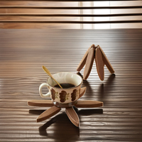 Ensemble de sous-verres en bois en forme d'arbre de noyer noir naturel de haute qualité pour tapis et tampons de tasse à café