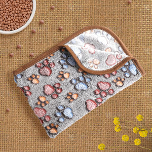 高級コーラルフリースパピーペットブランケット新デザイン洗える屋内屋外ふわふわベッドブランケット犬用プリントスタイル - Product Image 6