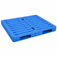 Palette en plastique robuste à double face, moulée par soufflage, 4 voies, pour stockage industriel à froid, empilable par chariot élévateur, résistante à l'humidité, 1000 kg