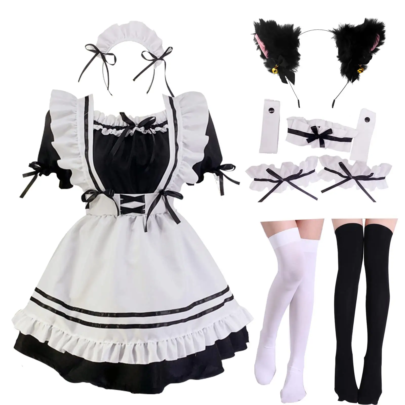 Baige New Design Crianças Festa de Aniversário Sassy Outfits Halloween Girl Lolita Vestido Anime Cosplay Maid Trajes
