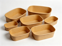 Wegwerp suikerrietpulp biologisch afbreekbare verdikte magnetronbestendige lunchboxen en schaaltjesset, 50 stuks per verpakking, hamburger- en fruitborden