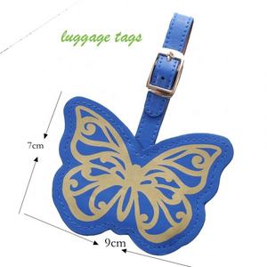 Etiqueta de equipaje de cuero PU de mariposa de moda etiqueta de nombre de avión para mujer - Product Image 4