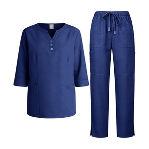 Unisex Elastic Long-Sleeved <b>Doctor</b> Scrub <b>Sets</b> Blouses Shirts for Beauty Salon Hospital Use In-Stock Hospital Uniforms Jinteng - Product Image 2