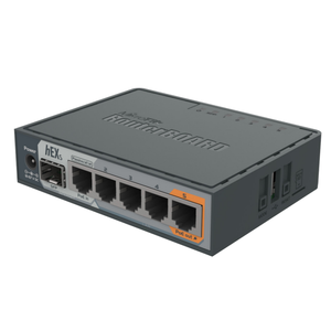 Nouveau routeur Mikrotik RB760iGS HEX S avec fonction modem, 2 antennes externes, sécurité WEP/WPA, Wi-Fi double bande 802.11ax, réseau QoS - Product Image 1