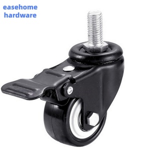 Möbel-Schwenkrolle mit Bremse, PVC-Räder, 40 kg Tragkraft, leise, langlebig, Plattenmontage - Product Image 6
