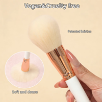 EMF Ensemble de 18 pinceaux de maquillage pour le visage, poils synthétiques de haute qualité, manche en bois vegan, rose gold, logo personnalisé, tendance