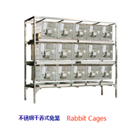 Cages d'élevage pour lapins en acier inoxydable de laboratoire avec étagère et biberon à vendre