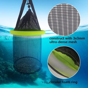 <span class=keywords><strong>Panier</strong></span> flottant pour poissons 5GAL/10GAL en maille enduite, pliable, pour le stockage d'appâts vivants pour la pêche au bar et à la truite, kayak et pêche sur glace (B05) - Product Image 3