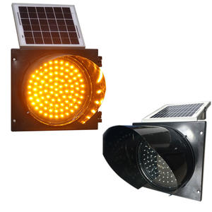 Panneau de décelleratisation routière 300 mm, <span class=keywords><strong>balise</strong></span> lumineuse clignotante jaune à LED solaire - Product Image 2