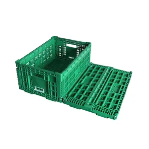 JOIN Collapsible Storage Fruit Ventiled Transport Basket Plastic Collapsible Basket Vegetable Mesh Foldable Crate