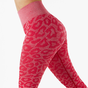 Leggings De Sport Jacquard taille haute, vêtement sans couture, De haute qualité, pour le contrôle du ventre, imprimé Yoga, pour femmes - Product Image 1