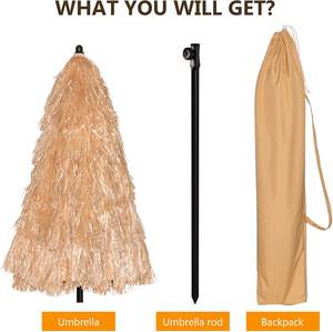 Di alta qualità all'ingrosso portatile paglia <span class=keywords><strong>ombrelloni</strong></span> <span class=keywords><strong>da</strong></span> spiaggia di colore naturale inclinazione regolabile impermeabile <span class=keywords><strong>per</strong></span> la protezione solare all'aperto - Product Image 6