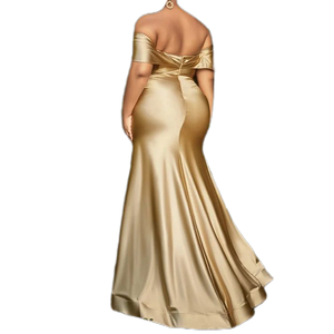 green emerald velvet dress Burnished Gold Velvet V-Neck Bridesmaid Dress Mermaid Floor-Length