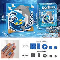 NUEVO Mural de Delfines 3D 6016, Arte para Colgar en la Pared, Bloques de Construcción para Armar, 40 Piezas, Juguete Educativo para Bebés, Unisex