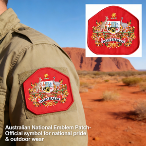Écusson brodé de l'écusson australien de qualité supérieure, patch à fixation velcro pour équipement de plein air, souvenirs de voyage et événements culturels - Product Image 2