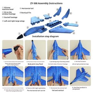 Zhiynag ZY-508 Trẻ Em Tự Làm Đồ Chơi Cố Định Cánh Hỗn Hợp Màu Sắc Máy Bay Tay Ném Tàu Hlượn Máy Bay - Product Image 6
