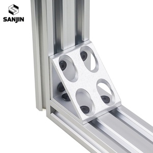 Connecteur triangulaire à angle droit en aluminium <span class=keywords><strong>noir</strong></span> pour profilés en aluminium à rainure en V des séries 2020, 3030, 4040, 4080 - Product Image 5