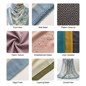 絶妙なプリント柄のモーダルヒジャブ、スタイリッシュな模様で通気性のあるヒジャブ、ムスリム女性向けオールシーズン着用可能 - Product Image 2