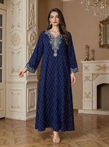 Caftán Musulmán para Eid Ramadán, Abaya <span class=keywords><strong>de</strong></span> Poliéster <span class=keywords><strong>de</strong></span> Manga Larga, Vestido Largo Elegante, Ropa <span class=keywords><strong>de</strong></span> Oriente Medio, Vestimenta Árabe para Mujer - Product Image 3