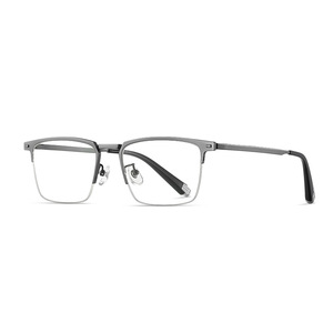 Wanda Semi Rimless Eyeglasses <b>Black</b> <b>Frame</b> Cr-39 Lenses Men Optical Glasses LF9021 - Product Image 5