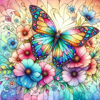 Papillon fleurs points cristal diamant peinture créative décoration murale AB perceuses pierres précieuses perles tissu matériel pour un usage domestique